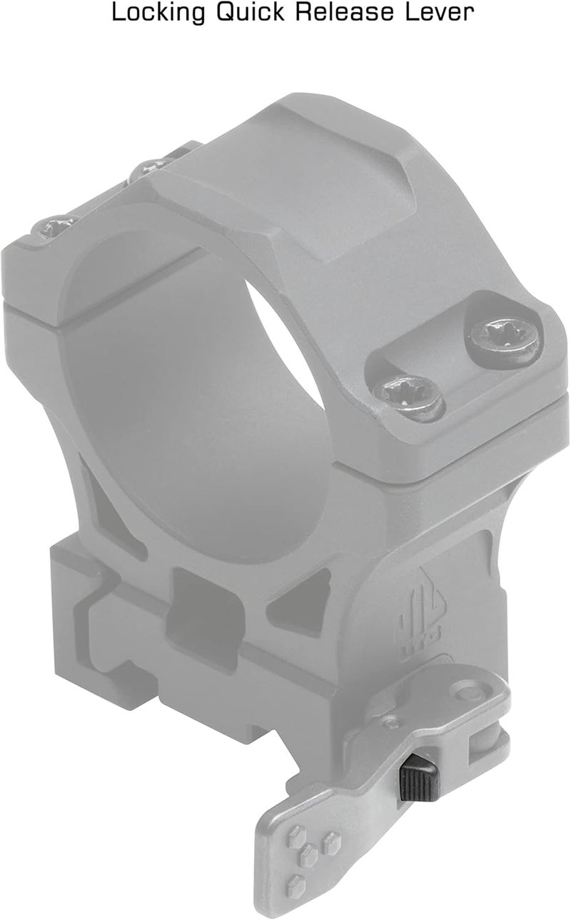 UTG ACCU-SYNC QR 30mm Med. Profile Scope Rings, Picatinny, Black - Image 3